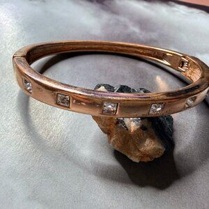 Metals Embellished Bangle Bracelet Rose Gold Tone